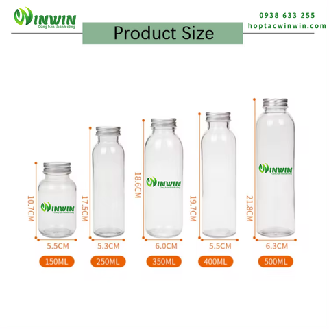 Chai thủy tinh 150ml - 500ml