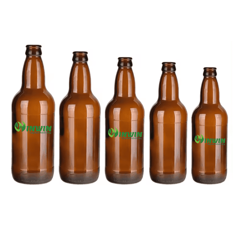 Chai thủy tinh cổ cong màu nâu dáng cao 300ml - 1000ml