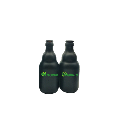 Chai thủy tinh cổ cong màu đen 300ml