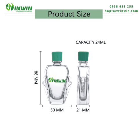 Chai thủy tinh đựng dầu gió 24ml