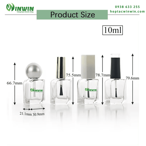 Chai thủy tinh đựng sơn móng tay 10ml