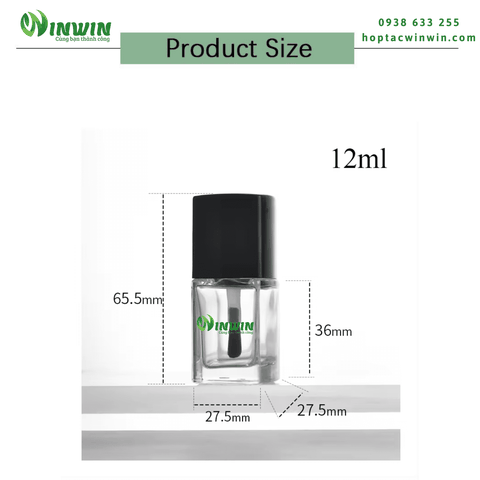 Chai thủy tinh đựng sơn móng tay 12ml