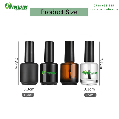 Chai thủy tinh đựng sơn móng tay 15ml