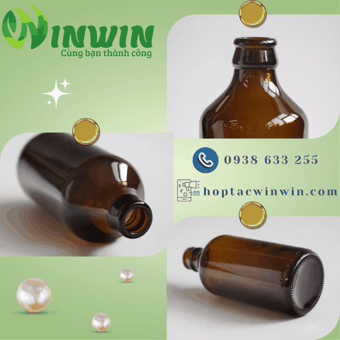 Chai thủy tinh màu nâu 300ml