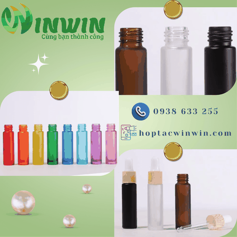 Chai thủy tinh nhỏ giọt dáng thẳng 10ml