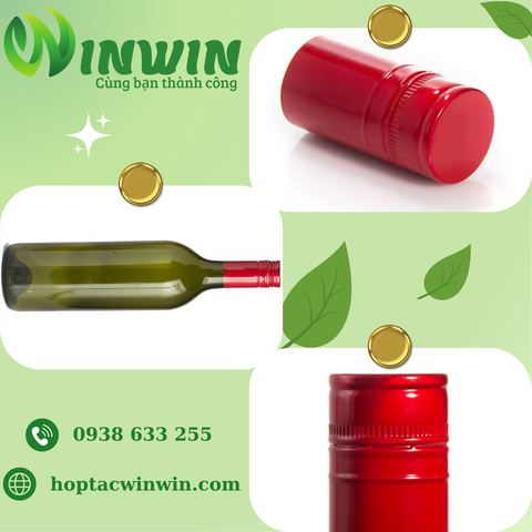 Nắp nhôm vặn 30mmx60mm màu đỏ