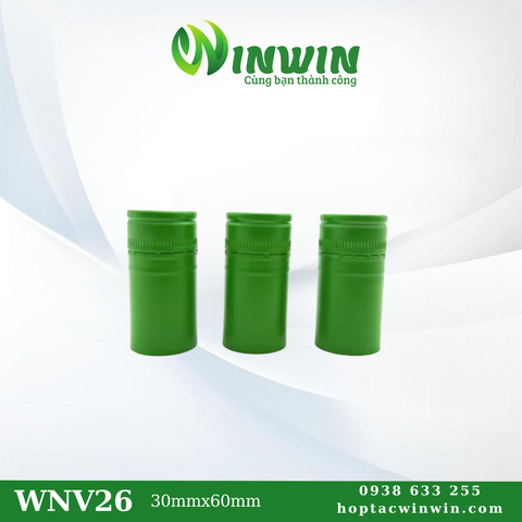 Nắp nhôm vặn 30mmx60mm màu xanh lá