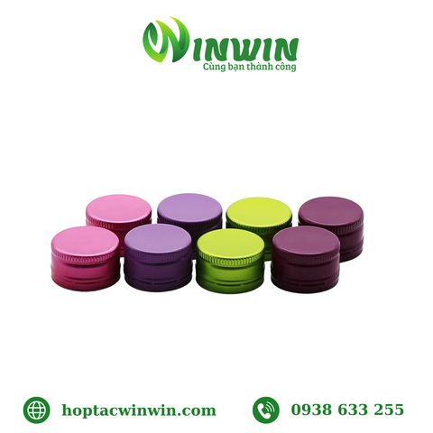 Nắp nhôm vặn 18mm - 28mm màu hồng