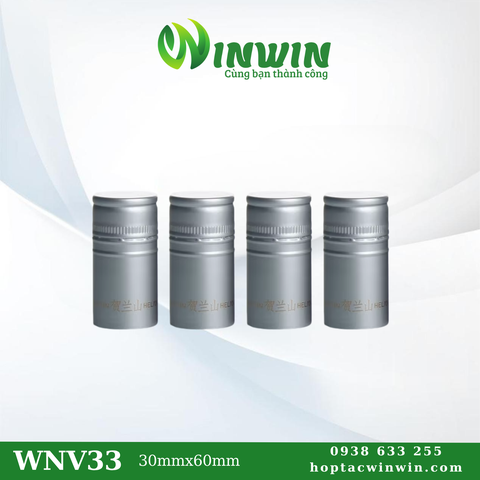 Nắp nhôm vặn 30mmx60mm màu bạc