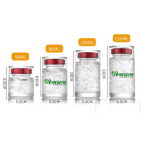 Hũ thủy tinh tròn cao 2 nắp 50ml 80ml 100ml 120ml