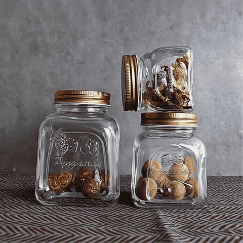 Hũ thủy tinh vuông đáy phẳng 250ml 500ml 750ml