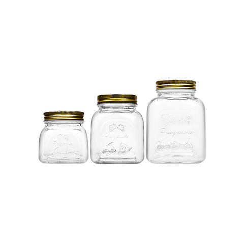 Hũ thủy tinh vuông đáy phẳng 250ml 500ml 750ml