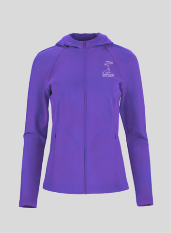 Áo Khoác Zip-Up Nữ Dệt Kim Dài Tay Có Mũ | Tím