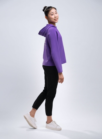 Áo Hoodie Nữ Dệt Kim Chui Đầu | Tím
