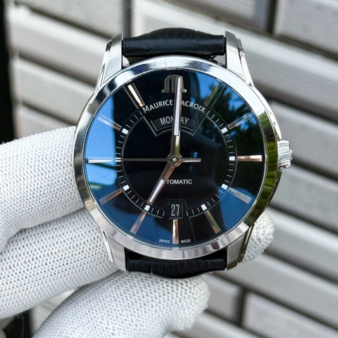 Maurice Lacroix Pontons Day Date Black PT6358-SS001-330-1 Automatic Nam 41mm USED