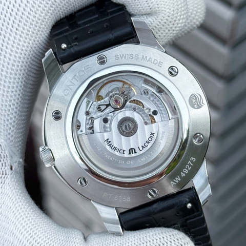 Maurice Lacroix Pontons Day Date Black PT6358-SS001-330-1 Automatic Nam 41mm USED