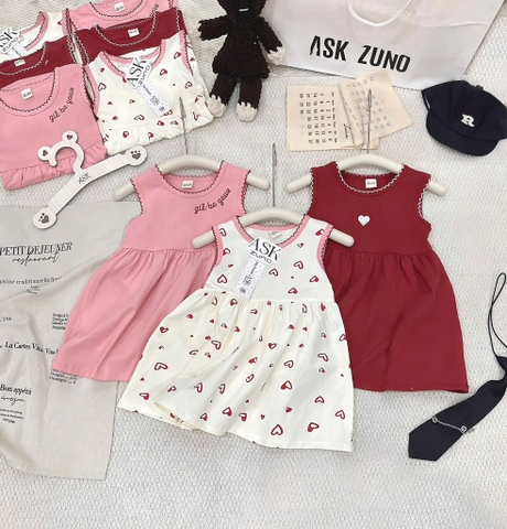 V389-Váy cotton SN viền tim (08.23kg)