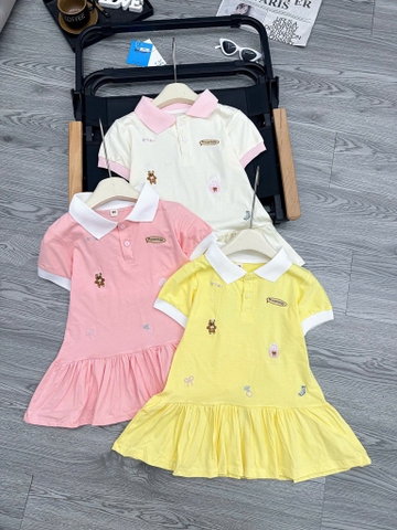 V268-Váy cotton thêu gấu vàng (12.25.661)