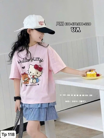 A436-Áo UA cotton Kitty hồng Cồ (40.55kg)