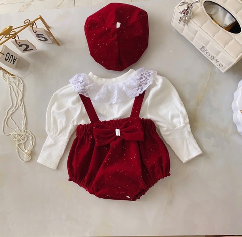 BD147-Set 3 món yếm nhung nơ (03.10kg)