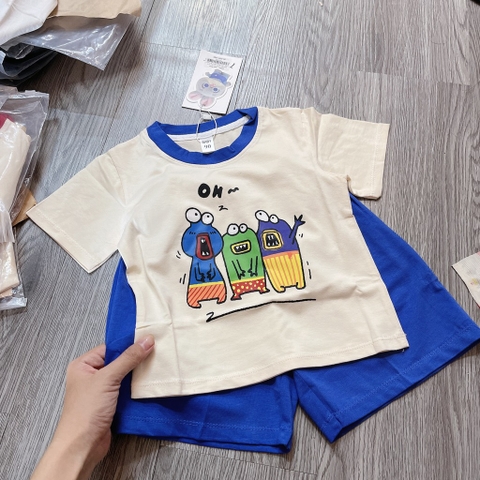 T629-Bộ cotton viền sâu xanh coban (10.18kg)