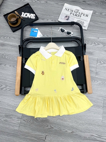 V268-Váy cotton thêu gấu vàng (12.25.661)