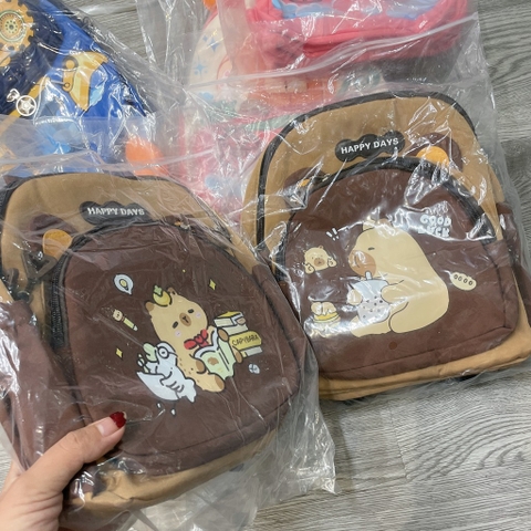 B021-Balo QC Capy nâu phối