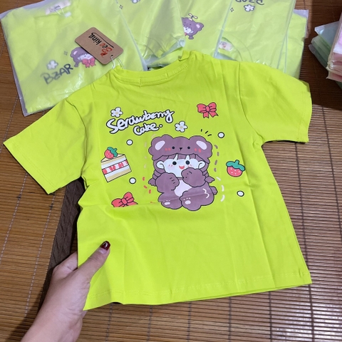 A420-Áo cộc cotton bé xanh chuối (11.24kg)