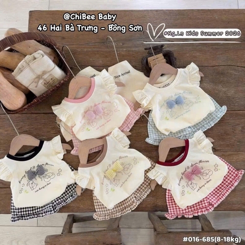 G857-Set áo ct thỏ quần đũi caro (07.16kg)
