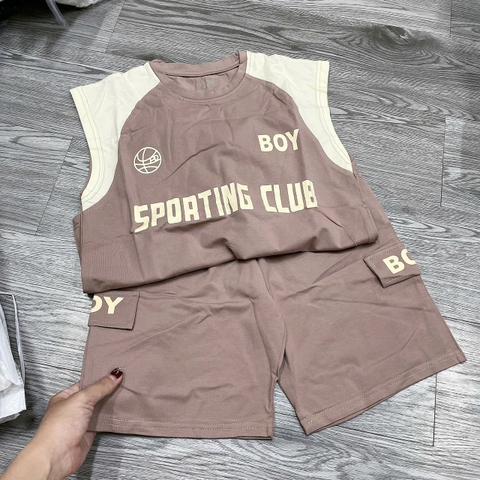 T705-Bộ sát nách cotton xịn CLUB nâu (24.42kg)