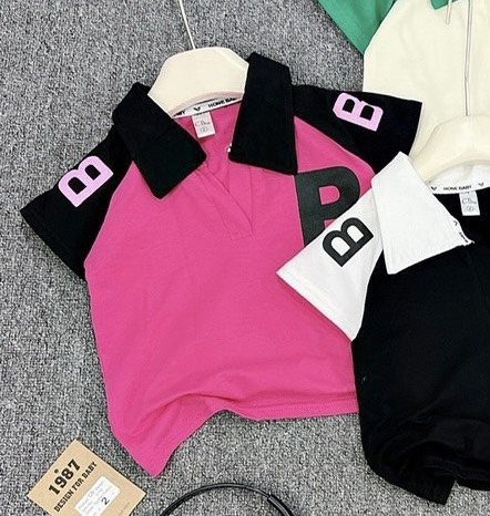 G082-Set áo polo B quần jean xuông