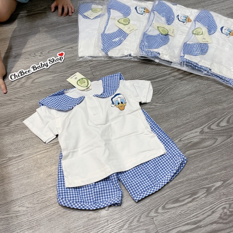 G899-Bộ cộc cotton Vịt caro thuỷ thủ (08.20kg)