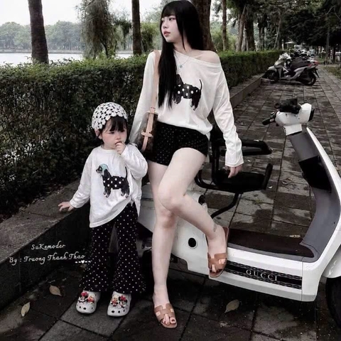 G951-Set giấy cún trắng quần bi loe (09.25kg)
