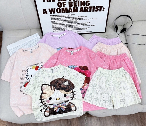 G809-Bộ cotton loang đùi bé gái (15.35kg)