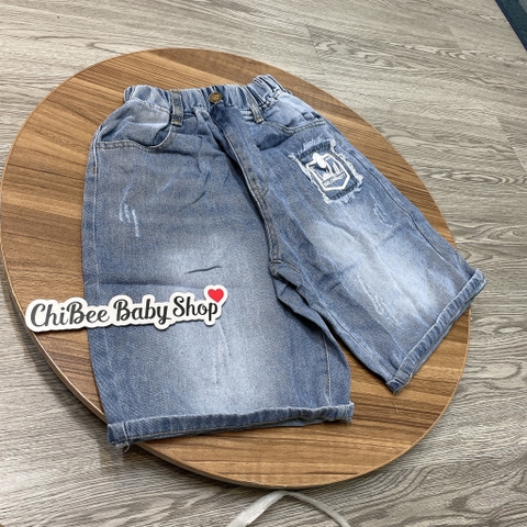 Q321-Quần lửng jean trai logo rách (36.55kg)