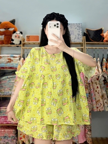 N073-Pijama Đùi Tole Lanh Thái (45-65kg)