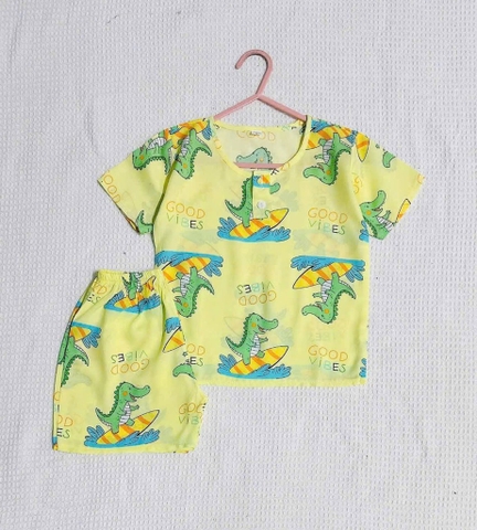 T742-Bộ lanh đùi cộc tay bé trai HT