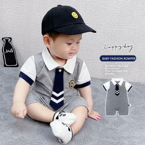 BD110-Body suit đùi công tử cà vạt xám S90