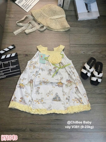 V381-Váy cổ yếm thô hàn OP thỏ vàng (09.23kg)
