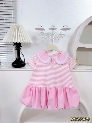 V276-Váy cổ sen kẻ hồng chân bí (10.30.280)