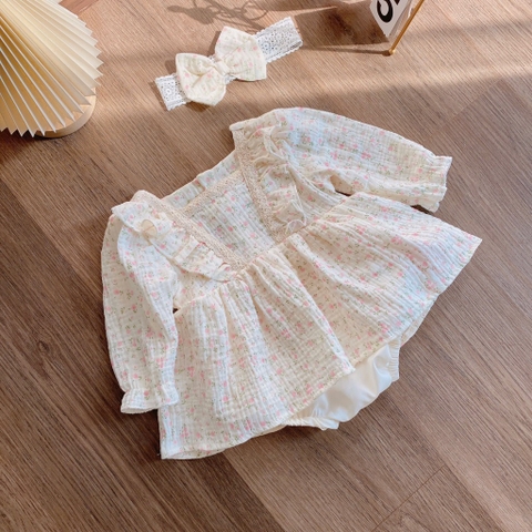 BD143-Body suit hoa nhí hồng giả váy (03.10kg)