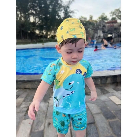 DB007-Set đồ bơi bé trai kèm mũ (09.22kg)