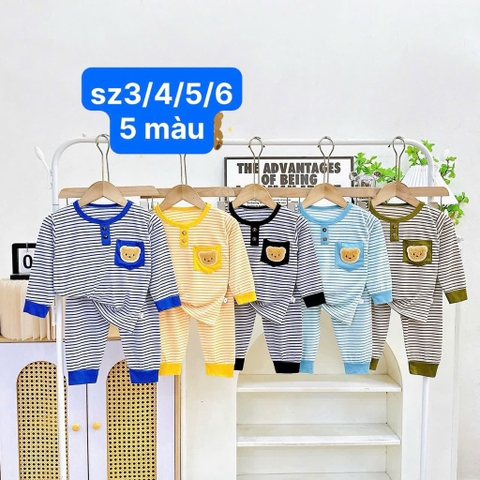 B594-Bộ dài thun lạnh kẻ gấu xù (08.15kg)