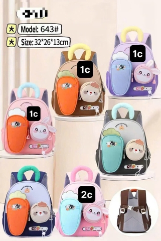 B016-Balo QC thỏ cà rốt nổi 32*26*13cm