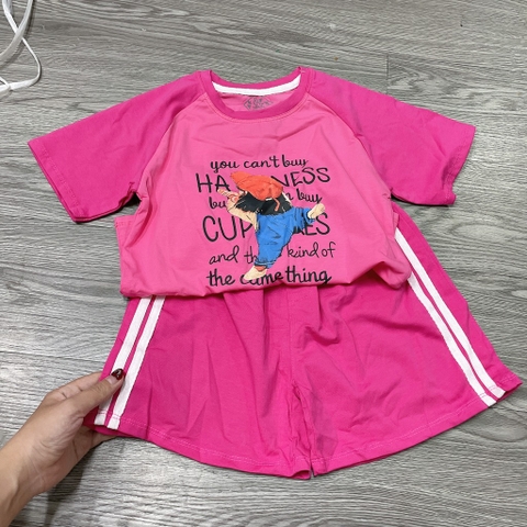 G878-Bộ cộc cotton bé chữ hồng (19.28kg)