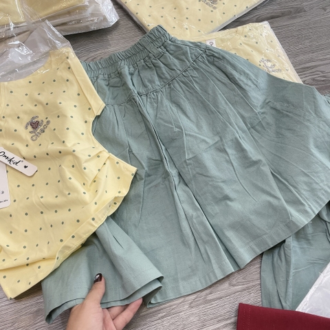 V278-Chân váy dài kaki xanh (10.31.555)
