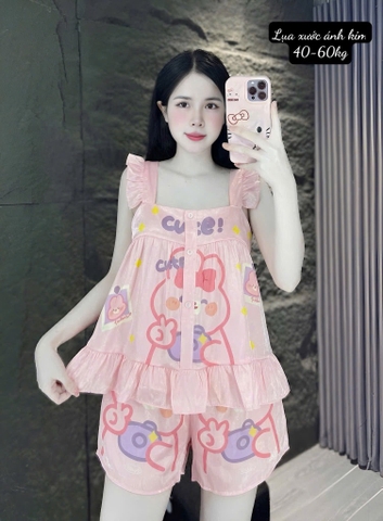 N047-Pijama Freesize Hai Dây Lụa Xước