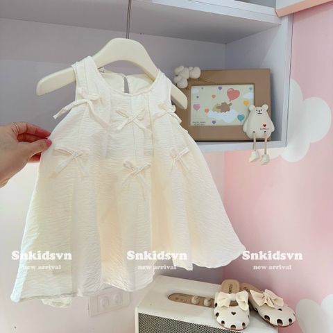 V095-Váy đũi xốp mềm chữ A đính nơ (XẢ)