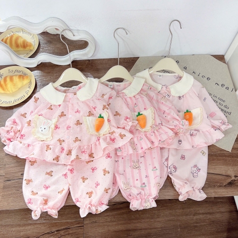 G607-Bộ dài pijama cổ sen cà rốt (08.16.259)