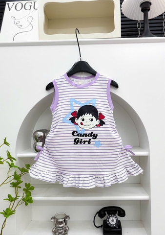 V388-Váy SN kẻ bé gái thắt nơ (11.20kg)